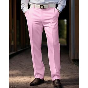 Men's Graduation Trousers Dress Pants Chinos Pocket Buttons Solid Color Comfort Daily Business Work Fashion Classic Style Coral Pink Yellow Micro-elastic