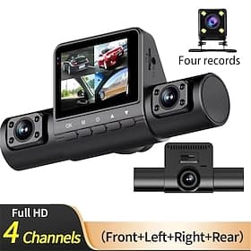Dash Cam 4Channel 1080P Driving Recorder HD1080P Front Inside Rear View Infrared Night Vision Car Charge Reversing Camera