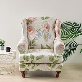 Stretch Printed Wingback Chair Cover Durable and Elastic Slipcover with Stylish Print Design Perfect for Protecting and Refreshing Your Wingback Chair Ideal fo