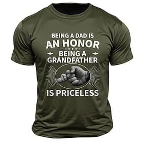 Men's Grandfather Priceless Graphic T-Shirt - Honor Dad Family Short Sleeve
