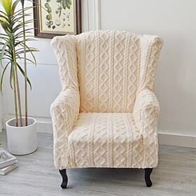 Stretch Printed Wingback Chair Cover Durable and Elastic Slipcover with Stylish Print Design Perfect for Protecting and Refreshing Your Wingback Chair Ideal fo thumbnail 2