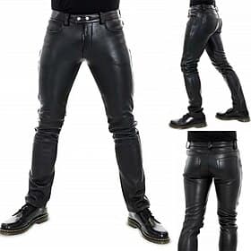 Homme Pantalon Pantalons décontractés Pantalon en cuir Boutons Poche Plein Confort du quotidien Vacances Mode Décontractées Noir Micro-élastique
