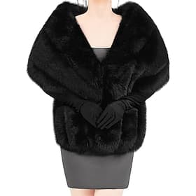 Elegante damas Rugido 20s Chal de piel sintética El gran Gatsby charlestón Disfraz Mujer día de San Valentín Mascarada Diario Fiesta Boda Adultos Chal Otoño In