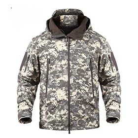 Men's Hiking Jacket Spring Autumn / Fall Outdoor Camo Windproof Front Zipper Lightweight Jacket Full Zip Camping / Hiking / Caving Forest Green Black camouflag