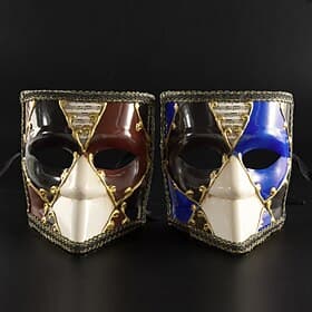 Venetian Mask Bauta Clown Venetian Jester Full Face Adults' Men's Women's Halloween Carnival Mardi Gras Party Masquerade Carnival of Venice Dress Up