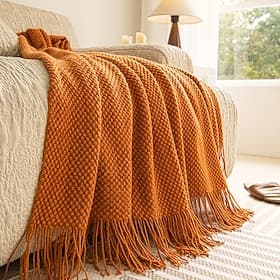 1pc Nordic Style Throw BlanketT With Tassel To My Mother From Son Throw Blanket, Warm Cozy Soft Blanket For Couch Bed Sofa Office Camping