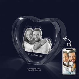 Personalized 3D Engraved Crystal Photo Gift Custom Rectangle Shaped Holographic Laser Photo Decoration Birthday,Valentine's Wedding Memorial, Mother's Day,Chri thumbnail 3