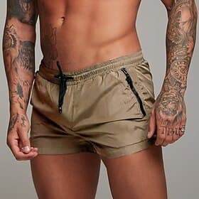 Men's Athletic Shorts 3 inch Shorts Workout Shorts Short Shorts Running Shorts with Mesh lining Zipper Pocket Elastic Drawstring Design Solid Color Breathable