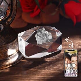 Personalized 3D Engraved Crystal Photo Gift Custom Rectangle Shaped Holographic Laser Photo Decoration Birthday,Valentine's Wedding Memorial, Mother's Day,Chri thumbnail 7