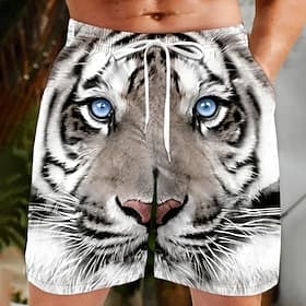 Voor heren dier 3D Print Tijger Zwemshorts Boardshorts Zwembroek Medium Taille Streetwear Hawaii Casual Dagelijks Feestdagen Zak Trekkoord Elastische taille On