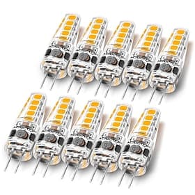 G4 Bi-Pin LED Light Bulbs 3W AC/DC 12-24V, Dimmable for Landscape, Under Cabinet,  Chandelier Lighting 10pcs
