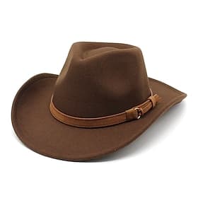 Men's Kentucky Derby Hat Sun Hat Cowboy Hat Fedora Trilby Hat Black Red Woolen Vintage Style Fashion 18th Century State of Texas Daily Theme Party Solid / Plai