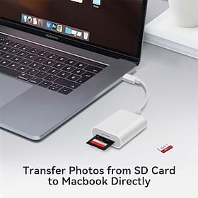 USB C SD Card Reader SD Card Adapter with Dual Card Slots for iPhone 15 Pro iPad Mac MacBook Laptop Android USB-C/TypeC High-Speed Trail Camera Viewer Memory C