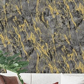 Abstract Marble Gold 3D Wallpaper Wall Mural Roll Peel and Stick Removable PVC/Vinyl Material Self Adhesive/Adhesive Required Wall Decor for Living Room Kitche thumbnail 2