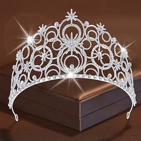 Snow Queen Witch Fairy Crown Tiara Hair Accessories Carnival Costume Movie TV Theme Costumes for Women's Adults' Halloween Carnival Mardi Gras Party Performanc