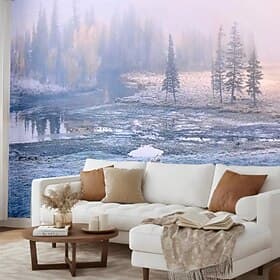 Landscape Nature 3D Wallpaper Home Decoration Wall Mural Roll Peel and Stick Removable PVC/Vinyl Material Self Adhesive/Adhesive Required Wall Decor for Living thumbnail 2