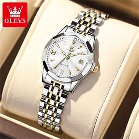 New Olevs Olevs Brand Stainless Steel Band Women'S Fashion Watches Calendar Luminous Niche Light Luxury Simple Leisure Waterproof Sports Ladies Quartz Wristwat