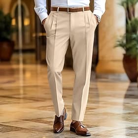 Homme Pantalons Dress Pants works Slacks Pantalon d'été Pantalon décontracté Poche Avant Jambe Droite Uni Confort Longueur complète Mariage Affaires Classique