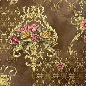 1 Roll 3D European Damask Non Self-adhesive Wallpaper Embossed Bedroom Headboard Living Room Background Wall Decoration Waterproof Wallpaper 950x53cm/374x20.87