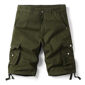 Homme Shorts Cargo Shorts de randonnée Militaire Été Extérieur 10 Ripstop Séchage Rapide Fermeture Éclair Frontale Multi-poches Shorts Bas Longueur Genou Noir
