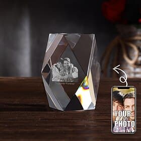 Personalized 3D Engraved Crystal Photo Gift Custom Rectangle Shaped Holographic Laser Photo Decoration Birthday,Valentine's Wedding Memorial, Mother's Day,Chri thumbnail 5