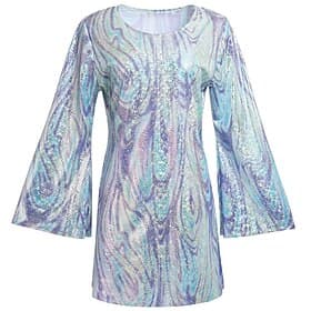 Retro Vintage 1970s Dress Jumpsuit Hippie Disco Sequins Fancy Dress Women's Carnival Costume Halloween Carnival Masquerade Event / Party Pride Parade Pride Mon