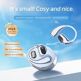 XG99 Écouteurs sans fil TWS Casques oreillette bluetooth Contour d'Oreille Bluetooth 5.3 Sportif Conception Ergonomique IPX4 étanche pour Apple Samsung Huawei