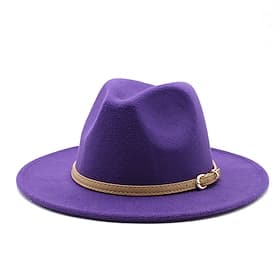 Herren Kentucky Derby Hut Sonnenhut Cowboyhut Fedora-Trilby-Hut Schwarz Weiß Wollig Vintage-Stil Mode 18. Jahrhundert Bundesstaat Texas Täglich Themenparty Ein