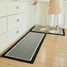 Non-Skid Washable Kitchen Rugs  Mats Anti-Fatigue, Non-Slip Absorbent Woven Runner Rubber Backed for Floors, Machine Washable Farmhouse Standing Mats for Sink,