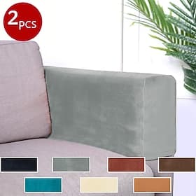 Lot de 2 housses d'accoudoirs de canapé en tissu extensible, housses de bras de fauteuil, protection de meubles lavables anti-taches