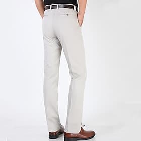 Men's Graduation Trousers Dress Pants Chinos Pocket Buttons Plain Comfort Daily Business Work Fashion Classic Style Dark Khaki Army Green Micro-elastic