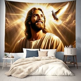 Hanging Tapestry Jezus Muurdecoratie Grote Wandtapijt Muurdecor Fotografie Achtergrond Deken Gordijn Thuis Slaapkamer Woonkamer Decoratie