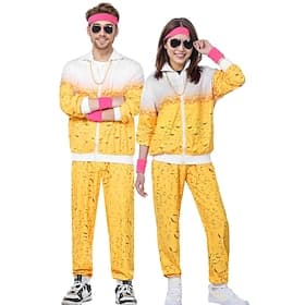 Couples Carnival Beer Costume Tracksuit Beer Suit Carnival Costume Bavarian Oktoberfest Couple 1980s Wiesn Men's Women's Traditional Style Cloth Coat Pants
