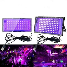 Lampe de poche à lumière noire USB 5 V, lampe de travail à lumière violette UV avec source de lumière d'ambiance de scène, lumières de fête à l'intérieur pour