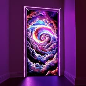 Blacklight Door Decorations Door Covers Glow in the Dark Universe Galaxy Door Tapestry Door Curtain Decoration Backdrop Indoor/Outdoor Door Banner for Front Do