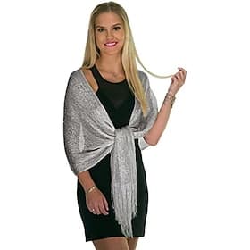 Womens Sparkling Metallic Shawls and Wraps for Evening Dresses Wedding Party