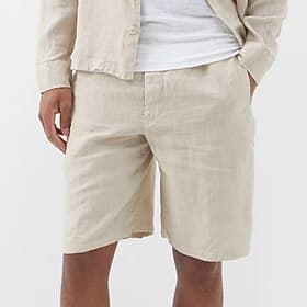 Men's Shorts Linen Shorts Dress Shorts Summer Shorts Beach Shorts Pocket Straight Leg Plain Comfort Breathable Knee Length Formal Business Daily Fashion Classi