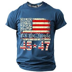4th of July 2026 250th Memorial Day Men's Patriotic Patriot 3D Print US Flag Veteran Crew Neck Short Sleeve T-Shirt Daily Street