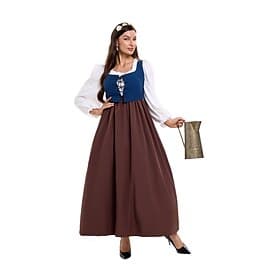 Oktoberfest Dress Maxi Length Oktoberfest / Beer Bavarian Wiesn Women's Traditional Style Cloth