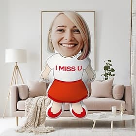 Personalized Gift Memorial Pillow I Miss You Soft,Cuddly, Duplex Printed, Hand Washable, Contemporary Designed, Zipper Closed, Cotton Filled, All-Season Decora