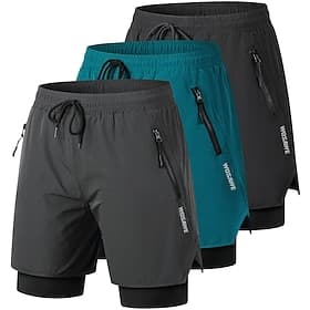 Men's Bike Shorts Cycling Padded Shorts Solid Color Bike Shorts Padded Shorts / Chamois with 3 Rear Pockets Quick Dry Comfortable Breathable Sports Black Navy