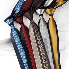 Men's Neckties Fashion Formal Splice Color Block Wedding Party Daily Wear