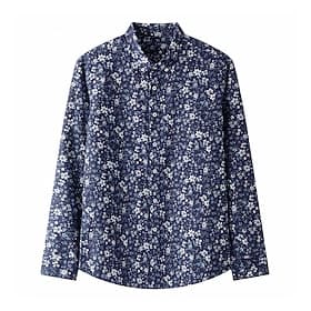 Men's 100% Cotton Floral Vine Shirt Oxford Shirt Long Sleeve Vintage Hawaiian Artistic School Performance Wedding Summer Spring Fall Button Down Collar Green D