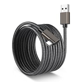 2 Pack 90 Degree USB C Cable, Right Angle Type C Fast Charging Cord Nylon Braided Durable Long Charger Cable for Gaming, Compatible with Samsung Galaxy, LG, Go