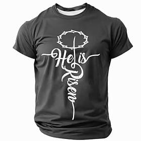 Men's Bible Jesus Christian T Shirt Short Sleeve T shirt 3D Print Crew Neck Shirt Designer Casual Party Holiday Black Blue Green Summer Spring Clothing Apparel