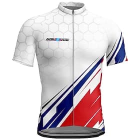 Herren Radtrikot Geometrisch Kurzarm Fahhrad T-Shirt Trikot mit 3 Gesäßtaschen Mountainbike MTB Schnelltrocknend Anatomisches Design Feuchtigkeitsableitend Atm thumbnail 3