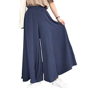Women's Culottes Wide Leg Chinos Fashion Streetwear Full Length High Waist Plain Elastic Waistband Comfy Soft Comfortable Micro-elastic Outdoor Street Camel Ro