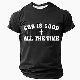 Men's Bible Jesus Christian T Shirt Short Sleeve T shirt 3D Print Crew Neck Shirt Designer Casual Party Holiday Blue Black Green Summer Spring Clothing Apparel