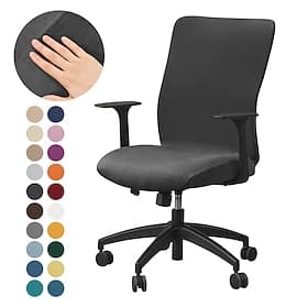 Stretch Velvet Office Chair Cover - Soft, Removable  Washable