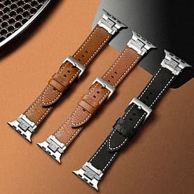 Solo Loop Compatible with Apple Watch band 38mm 40mm 41mm 42mm 44mm 45mm 49mm Adjustable PU Leather Strap Replacement Wristband for iwatch Ultra 2 Series 9 8 7